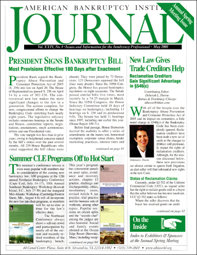 ABI Journal Cover (May 2005)